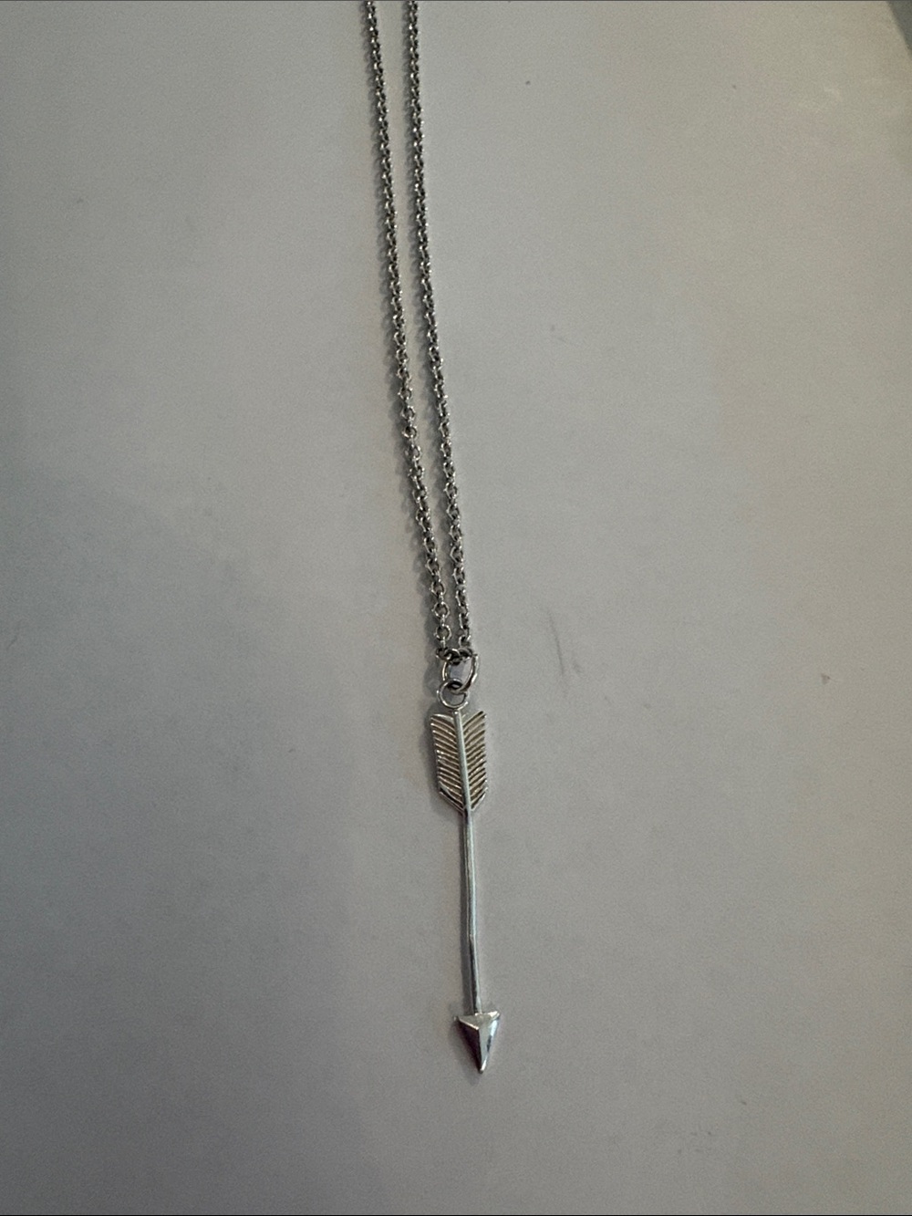 Sterling Silver Arrow Pendant Necklace - Silver